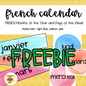 Preview of FRENCH Calendar Freebie - Months and Days