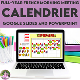 French Calendar Math - Digital Calendar Slides Morning Mee