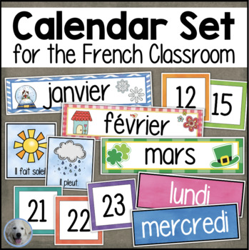 Preview of FRENCH Calendar Set Ensemble de calendrier Days Months Weather Seasons