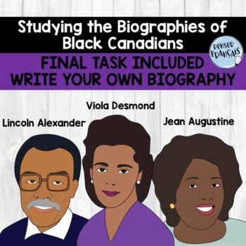 Preview of FRENCH Canadian Black History Month - Biographies - Digital and Editable