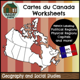 FRENCH Cartes du Canada | Maps of Canada to Label and Colo