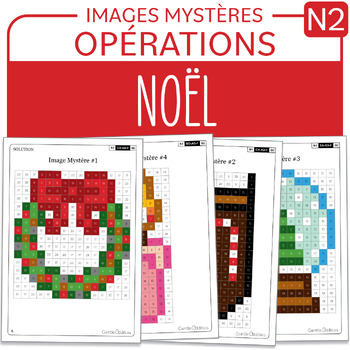 Preview of FRENCH Christmas Mystery Pictures Grade 2 Noël Addition Soustraction 1-100