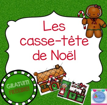 Preview of FRENCH Christmas Puzzles FREE/Casse-tete de Noël {Gratuit}
