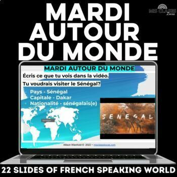 Preview of FRENCH Class Culture Bell Ringers - travel - geography - mardi autour du monde