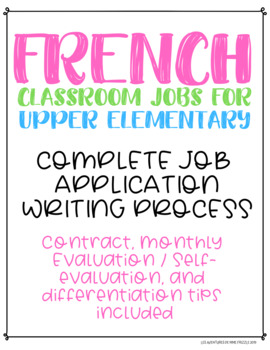 Preview of FRENCH Classroom Jobs Application Writing Process