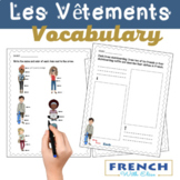 FRENCH Clothing Vocabulary: LES VÊTEMENTS 10 fun worksheet