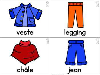 Cartes de vocabulaire : les vêtements (Teacher-Made)