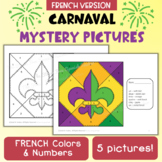 FRENCH Color By Number Mystery Pictures Grids for Carnaval