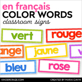 FRENCH Color Words Classroom Signs {White Series}