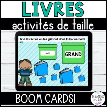 Preview of FRENCH Comparing Size Activities Books Digital BOOM Cards™ | Activités de Taille