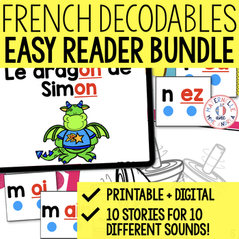 Preview of FRENCH Decodable Easy Readers BUNDLE Digital and Printable (Science of Reading)