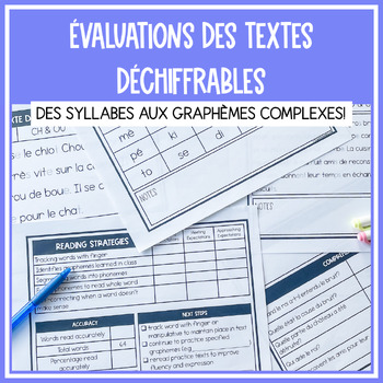 Preview of FRENCH Decodable Text Assessments SOR Textes Déchiffrables évaluations