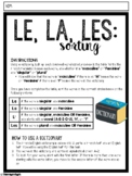 FRENCH: Definite Articles Sorting Activity (Le, La, L', Les)