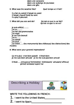 essay about holiday in french