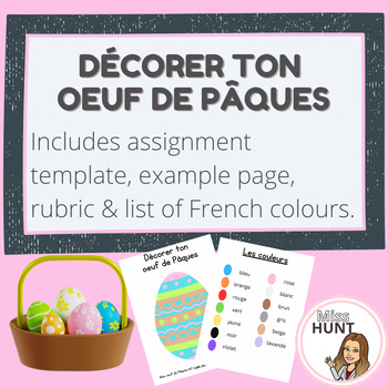 Preview of FRENCH Design your own Easter Egg (reading & writing assessment)