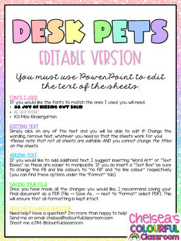 DESK PETS Classroom Management Kit | EDITABLE PowerPoint