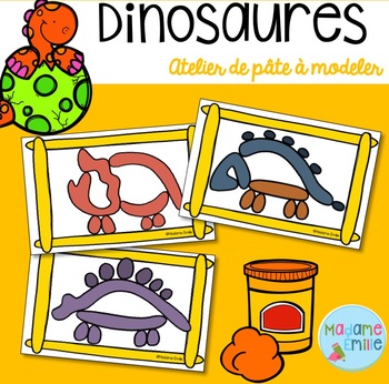 Preview of FRENCH Dinosaurs Playdough mats/ Dinosaures (pâte à modeler)