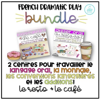 Preview of FRENCH Dramatic Play Bundle - Restaurant & Café - Centres Oraux Le Café/Le Resto