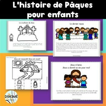 Preview of FRENCH EASTER SHEETS  L'histoire de Pâques pour enfants en français