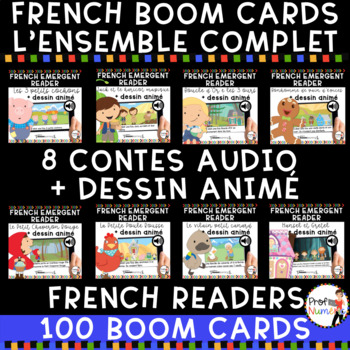 Preview of FRENCH EMERGENT READERS | FRENCH AUDIO BOOM CARDS - BUNDLE