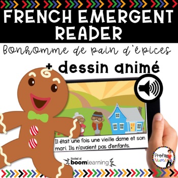 Preview of FRENCH EMERGENT READERS | FRENCH AUDIO BOOM CARDS - Bonhomme de Pain d'épices