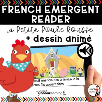 Preview of FRENCH EMERGENT READERS | FRENCH AUDIO BOOM CARDS - La Petite Poule Rousse