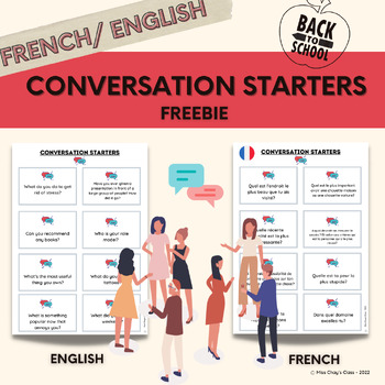 Preview of FRENCH/ENGLISH : Conversation Starters Cards