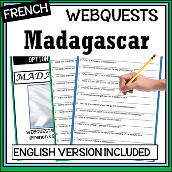 Preview of FRENCH/ENGLISH-Madagascar Webquest-la Francophonie