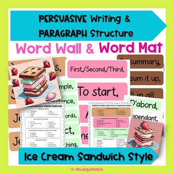 Preview of FRENCH & ENGLISH Persuasive Writing: Paragraph Structure - Ice Cream Sandwich