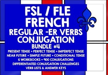 Preview of FRENCH ER VERBS QUICK CONJUGATION WORKBOOKS BUNDLE #4