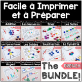 FRENCH Easy Print and Prep Kindergarten Math Centers: THE BUNDLE!