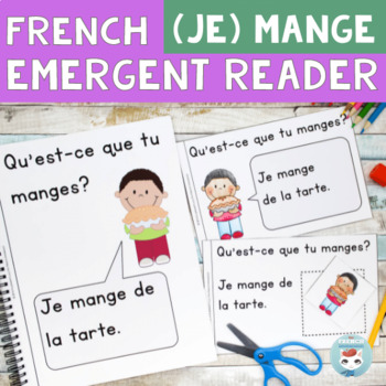 Preview of FRENCH Emergent Reader: mot fréquent MANGE (je mange) Sight Word Practice