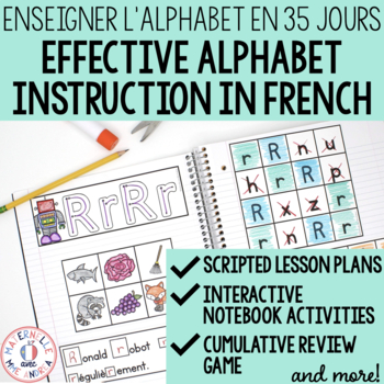Preview of FRENCH Alphabet Instruction - Interactive Notebook, Posters & 35 Days of Lessons