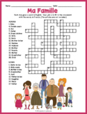 FRENCH FAMILY Vocabulary Crossword Puzzle Worksheet - La Famille