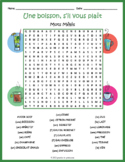 FRENCH FOOD Vocabulary Word Search Puzzle Worksheet Activi