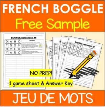 Preview of FRENCH - FREE Boggle | Word Play, jeu de mots | Distance Learning