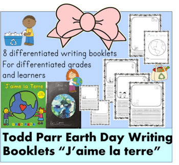 Preview of FRENCH FREEBIE Todd Parr Jour de la terre EARTH DAY writing booklet