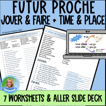 Preview of FRENCH FUTUR PROCHE JOUER FAIRE TRANSLATION WORKSHEETS DIGITAL ANSWERS 7TH GRADE