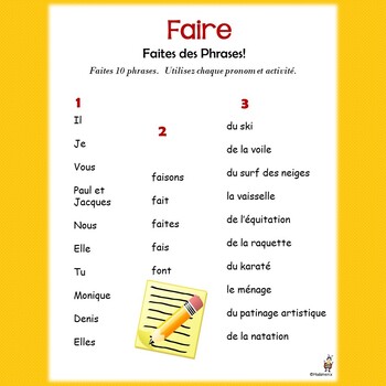 French Faire Des Expressions Avec Faire Faire Ou Jouer Aller Ou Faire