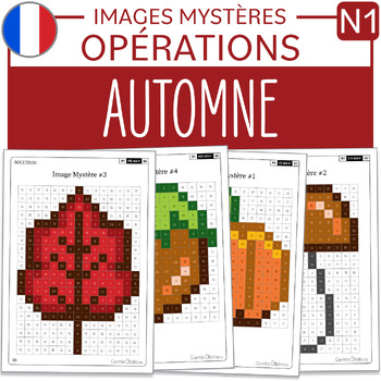 Preview of FRENCH Fall Mystery Pictures Grade 1 Automne Addition Soustraction 1-20 CP 1re