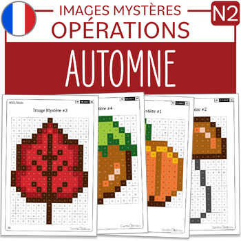 Preview of FRENCH Fall Mystery Pictures Grade 2 Automne Addition Soustraction 1-100 CE1 2e