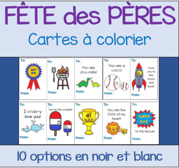 Preview of FRENCH Father's Day Cards Art Activity- Fête des pères | Distance Learning