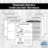 FRENCH Financial Literacy - Credit and Debt Mini-Lesson