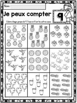 french finding groups numbers 1 10 je peux compter