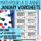 FRENCH First Grade No Prep Math Worksheets JANUARY Grade 1