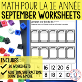 FRENCH First Grade No Prep Math Worksheets SEPTEMBER Grade