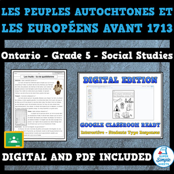 Preview of FRENCH - Ontario Grade 5 Social Studies - First Nations and European Contact