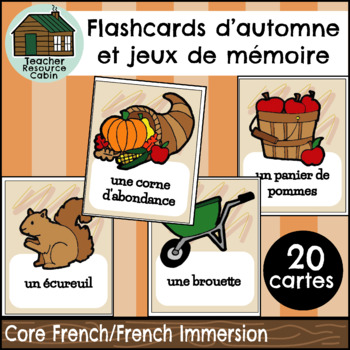 Preview of FRENCH Flashcards d'automne | Autumn Flashcards and Memory Game