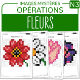 FRENCH Flowers Mystery Pictures Grade 3 Fleurs Multiplicat