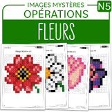 FRENCH Flowers Mystery Pictures Grade 5 Fleurs Multiplicat